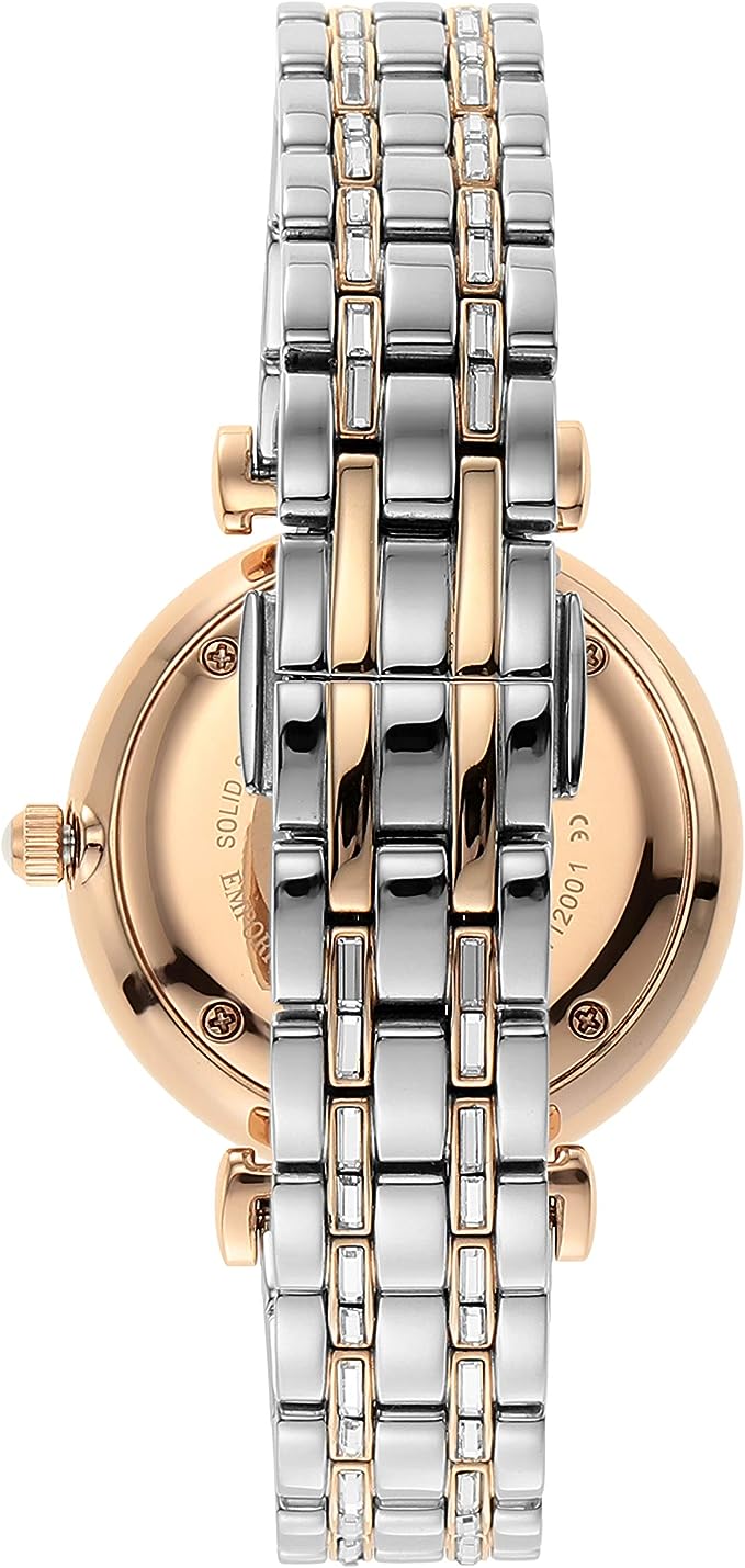 Emporio Armani Elegant Two-Tone Crystal Pave 32mm Women Watch