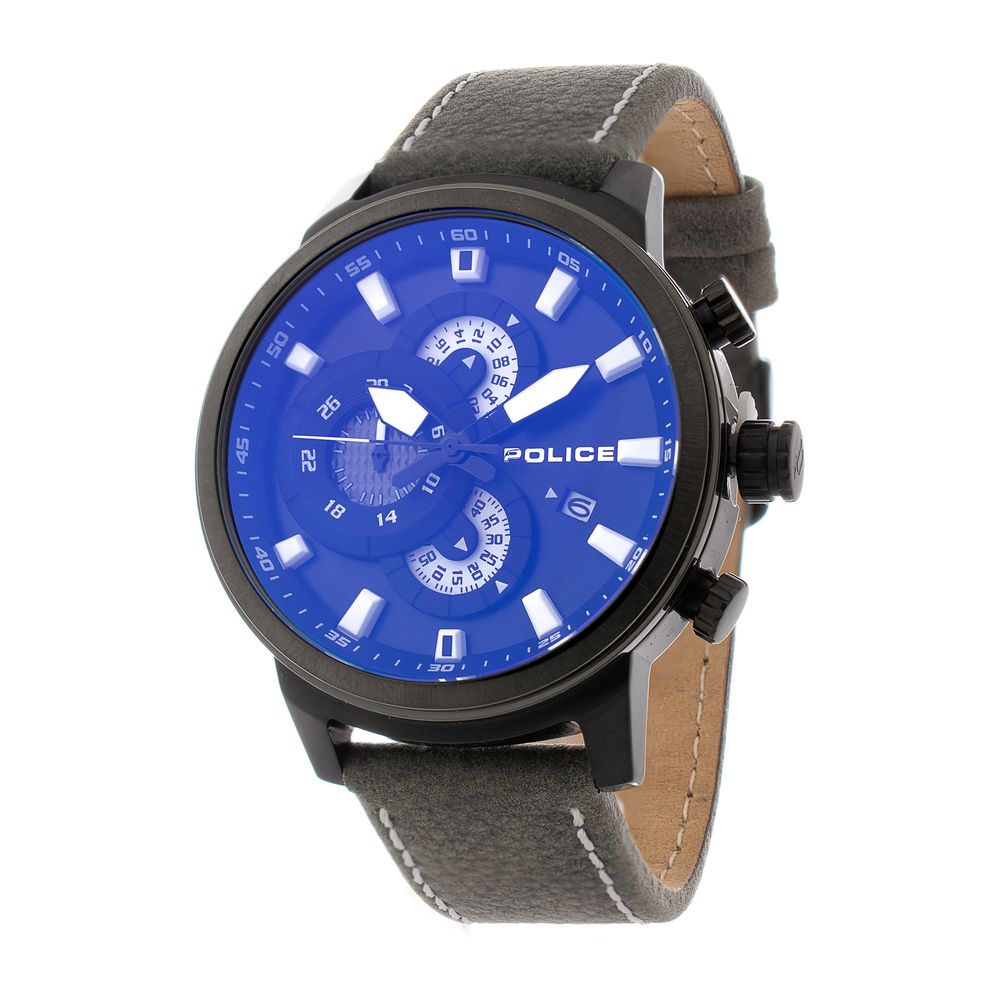 Montre Police en cuir gris