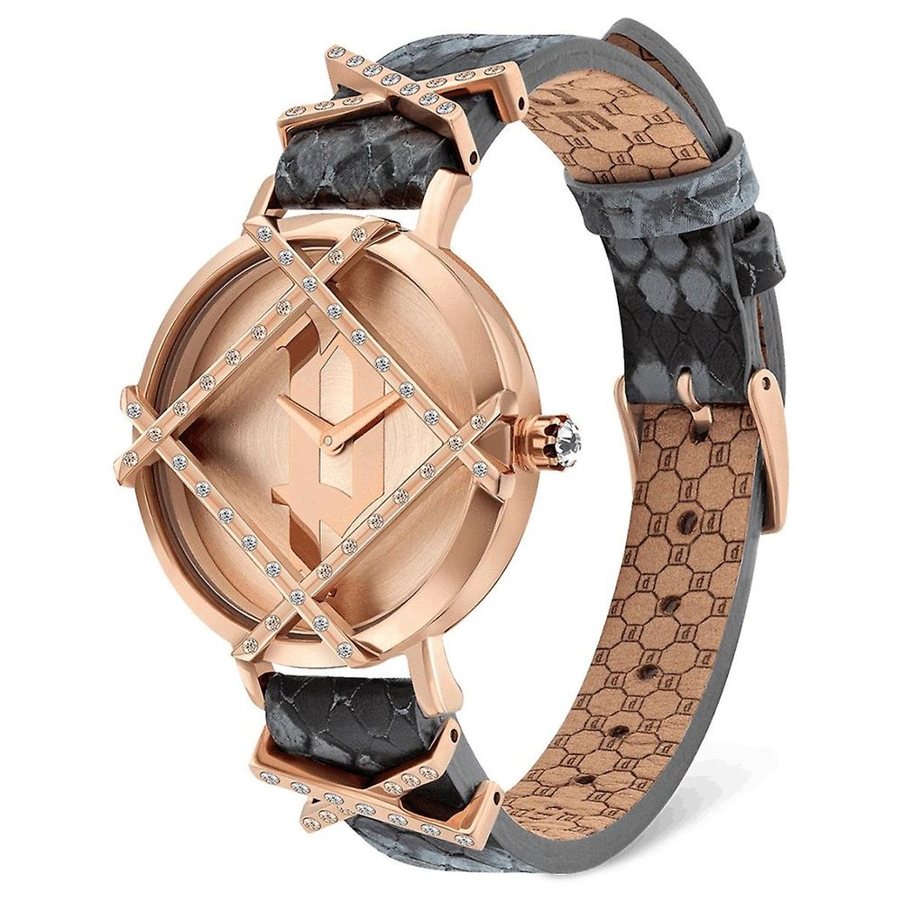 Police Lifestyle Grey Leather & Pink Dial Women's Watch