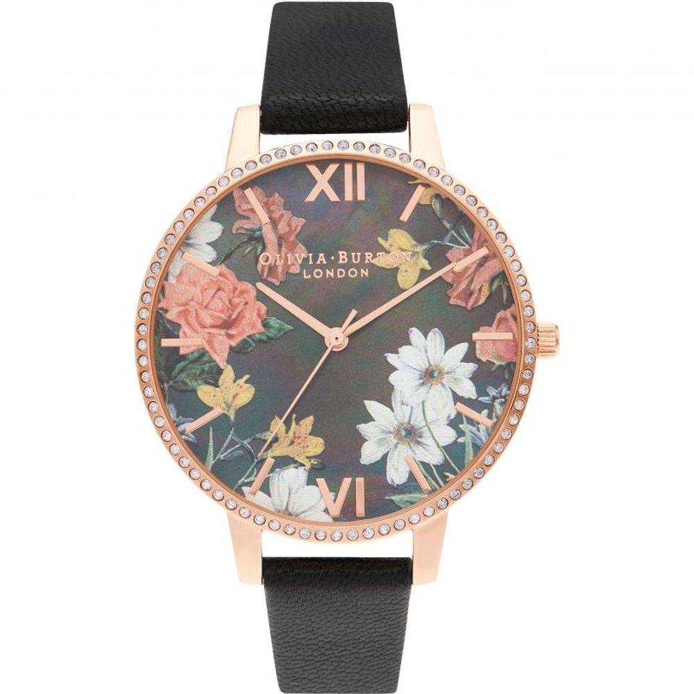 Olivia Burton Black Leather Leather Watch - Clobber Time Watches