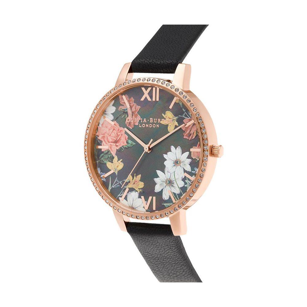 Olivia Burton Black Leather Leather Watch - Clobber Time Watches