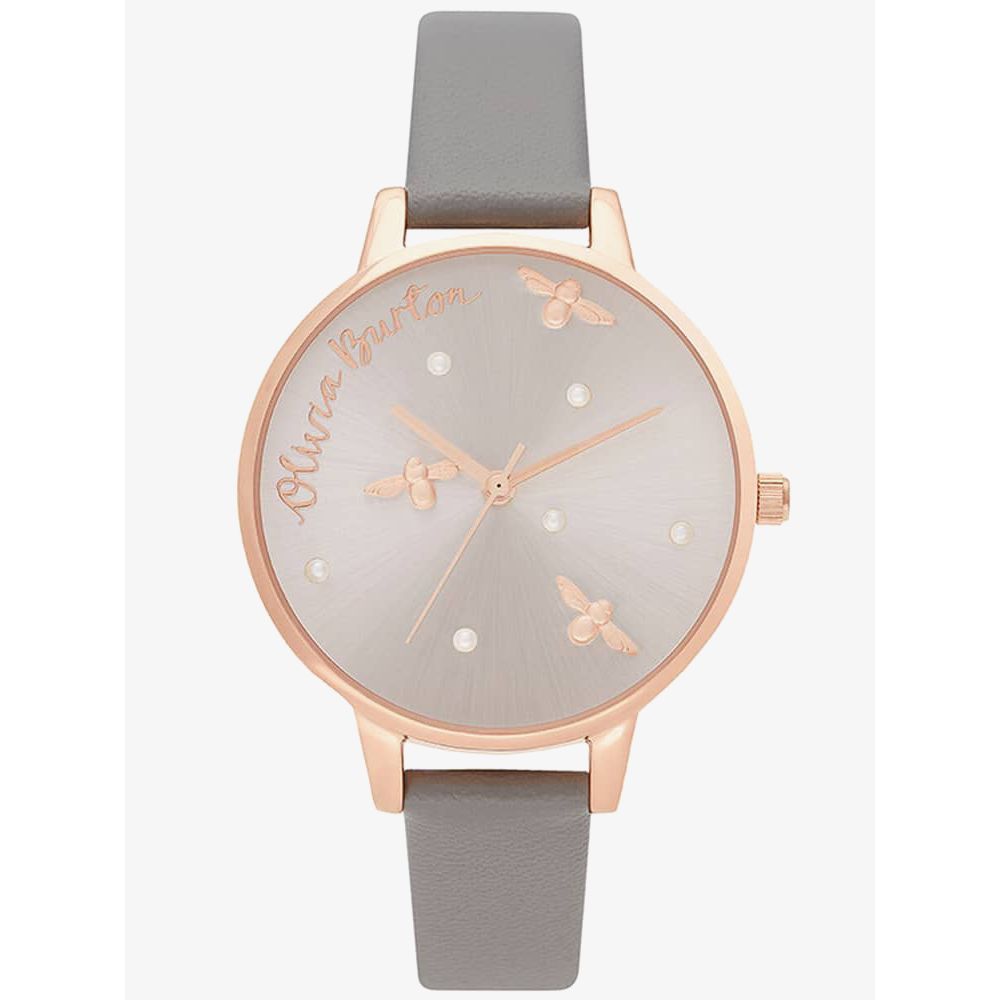 Montre Olivia Burton en cuir gris