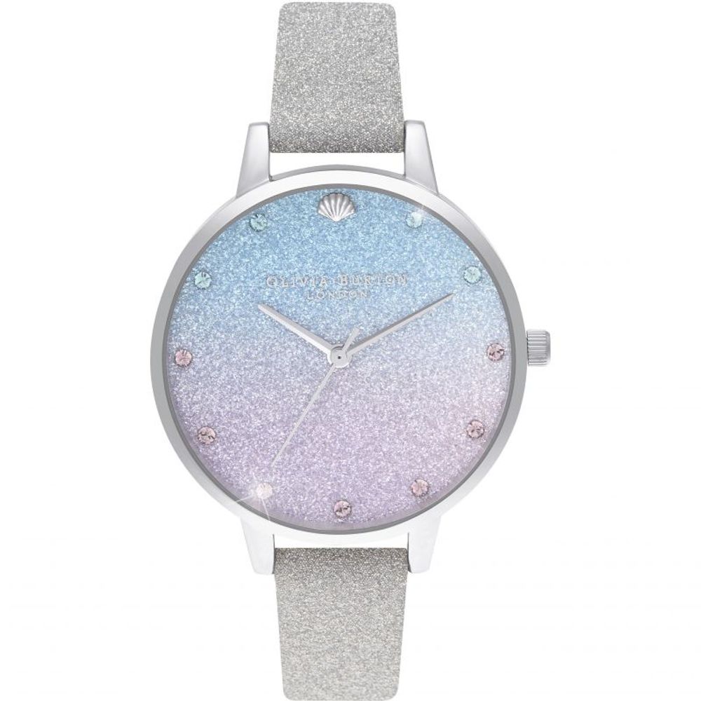 Montre habillée en cuir artificiel gris Olivia Burton