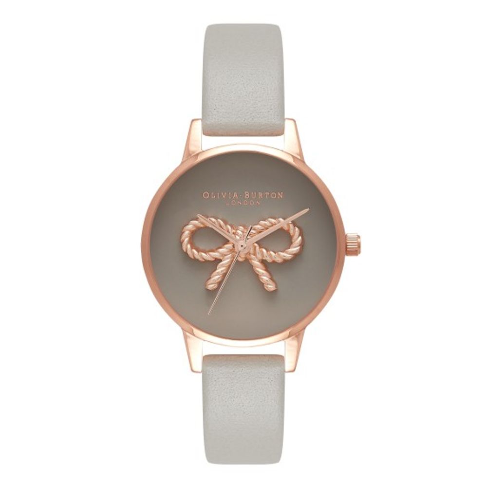 Montre Olivia Burton Sphere Reason pour femme en cuir gris