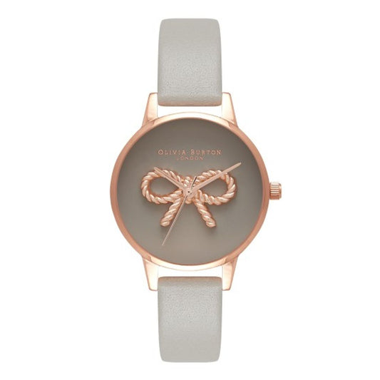 Olivia Burton Gray Artificial Leather Dress Watch