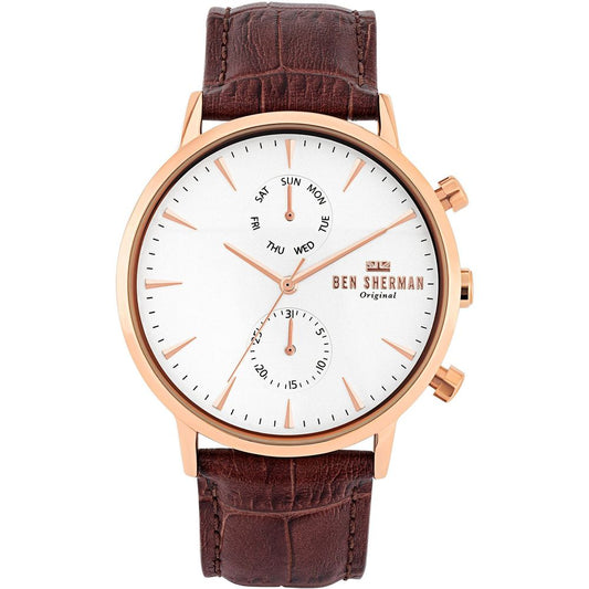 Montre habillée en cuir marron Ben Sherman