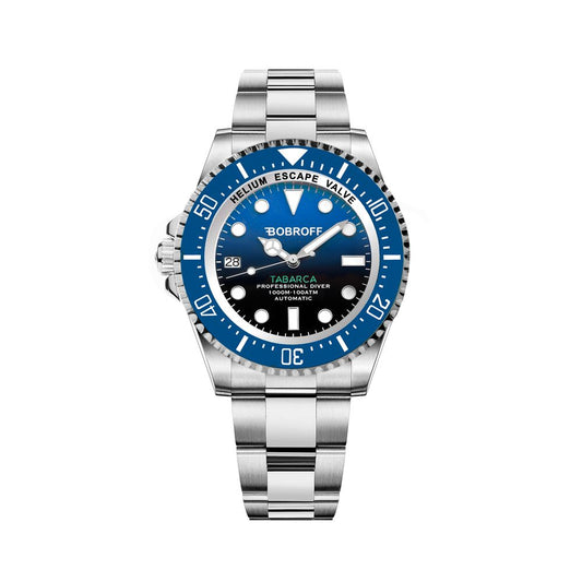 Bobroff Silver Stainless Steel Sport Watch