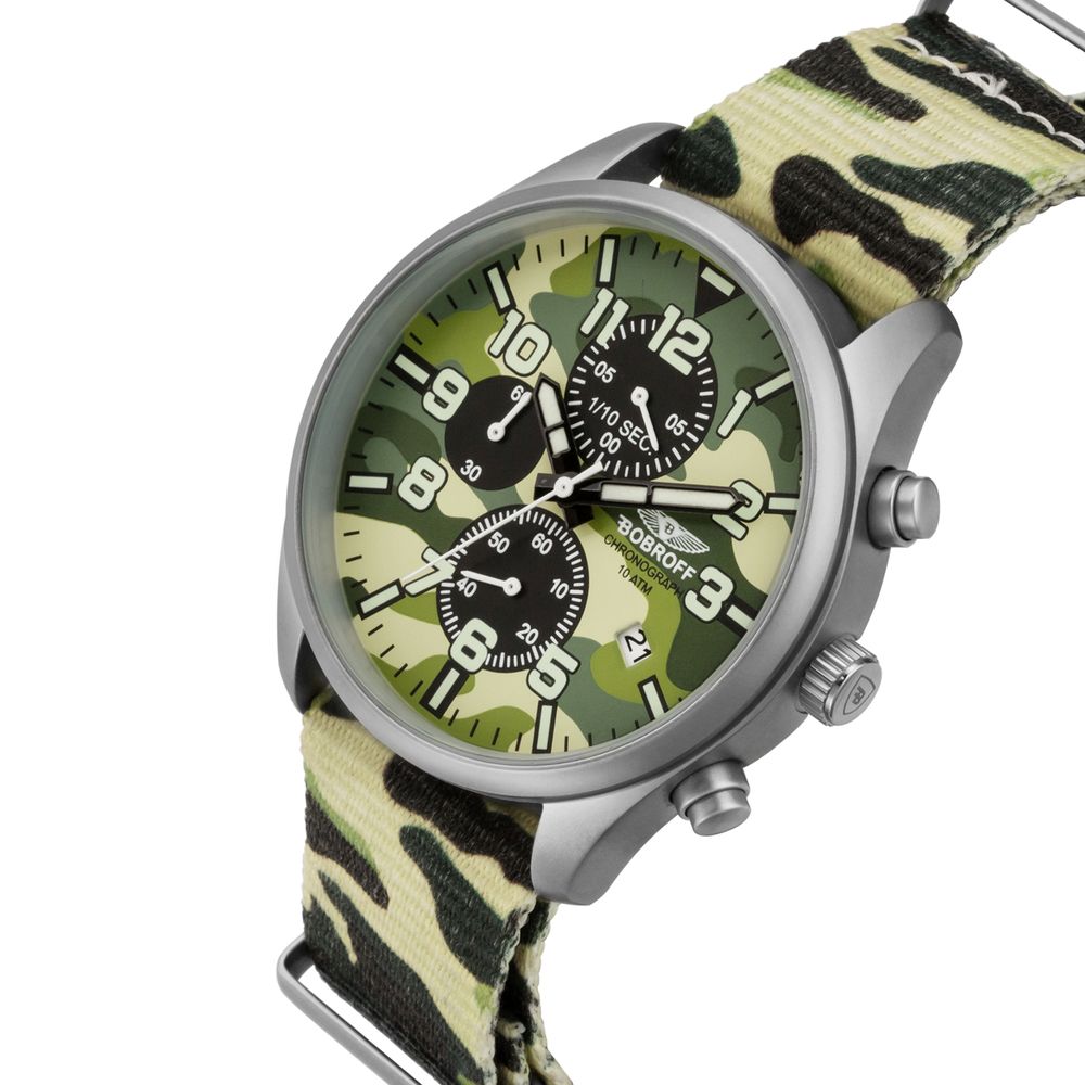 Montre homme Bobroff 0020 en nylon camouflage militaire