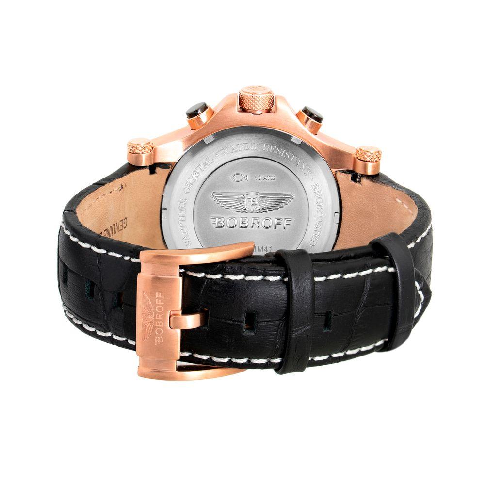 Bobroff Black Leather Watch - Clobber Time Watches