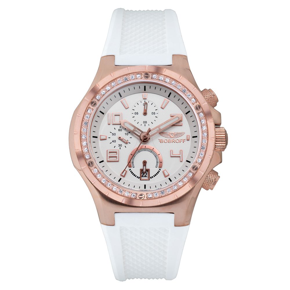 Montre Bobroff en caoutchouc blanc