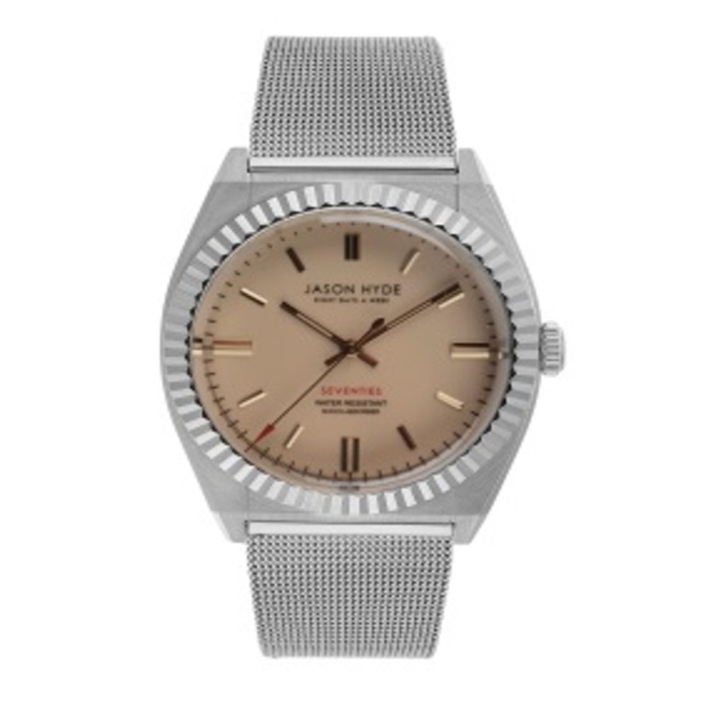Montre unisexe Jason Hyde en cristal ambré, argent et acier gris