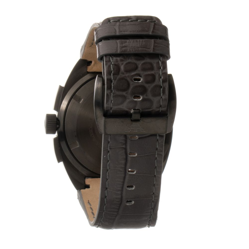 Montre homme Armani AR5847 en cuir de vachette marron et noir