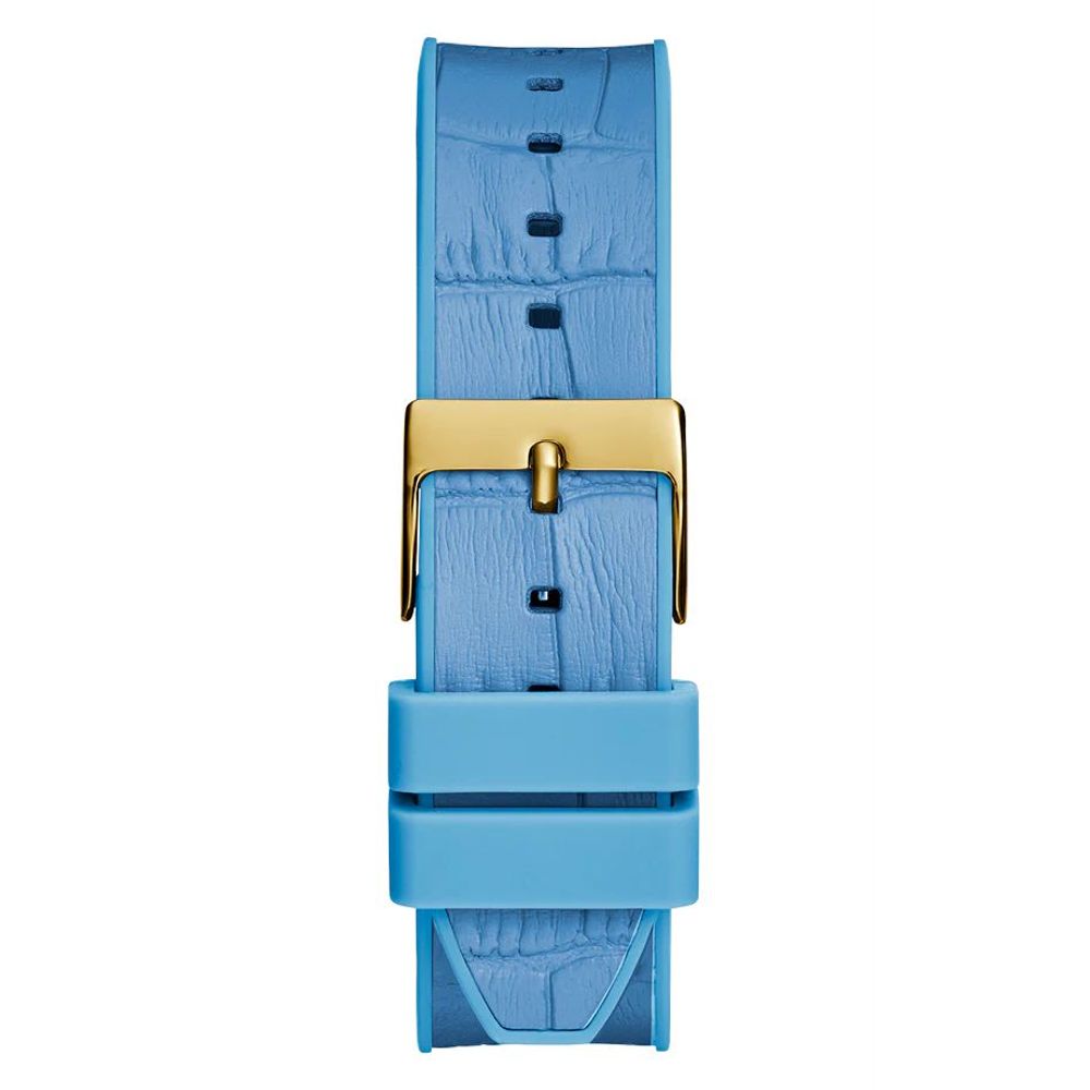 Montre Guess FUSION pour femme avec boîtier doré et silicone bleu