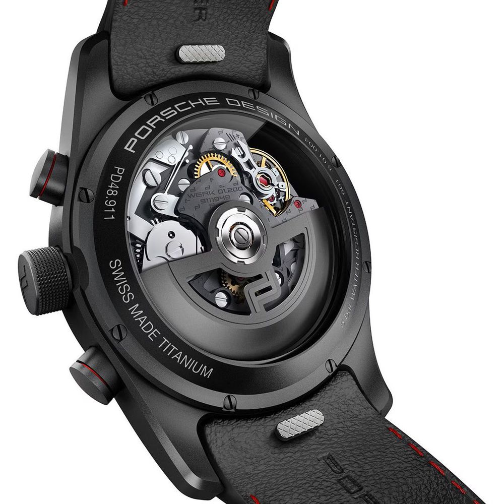 Porsche Flyback Special Edition Black Leather & Titanium Men's Watch