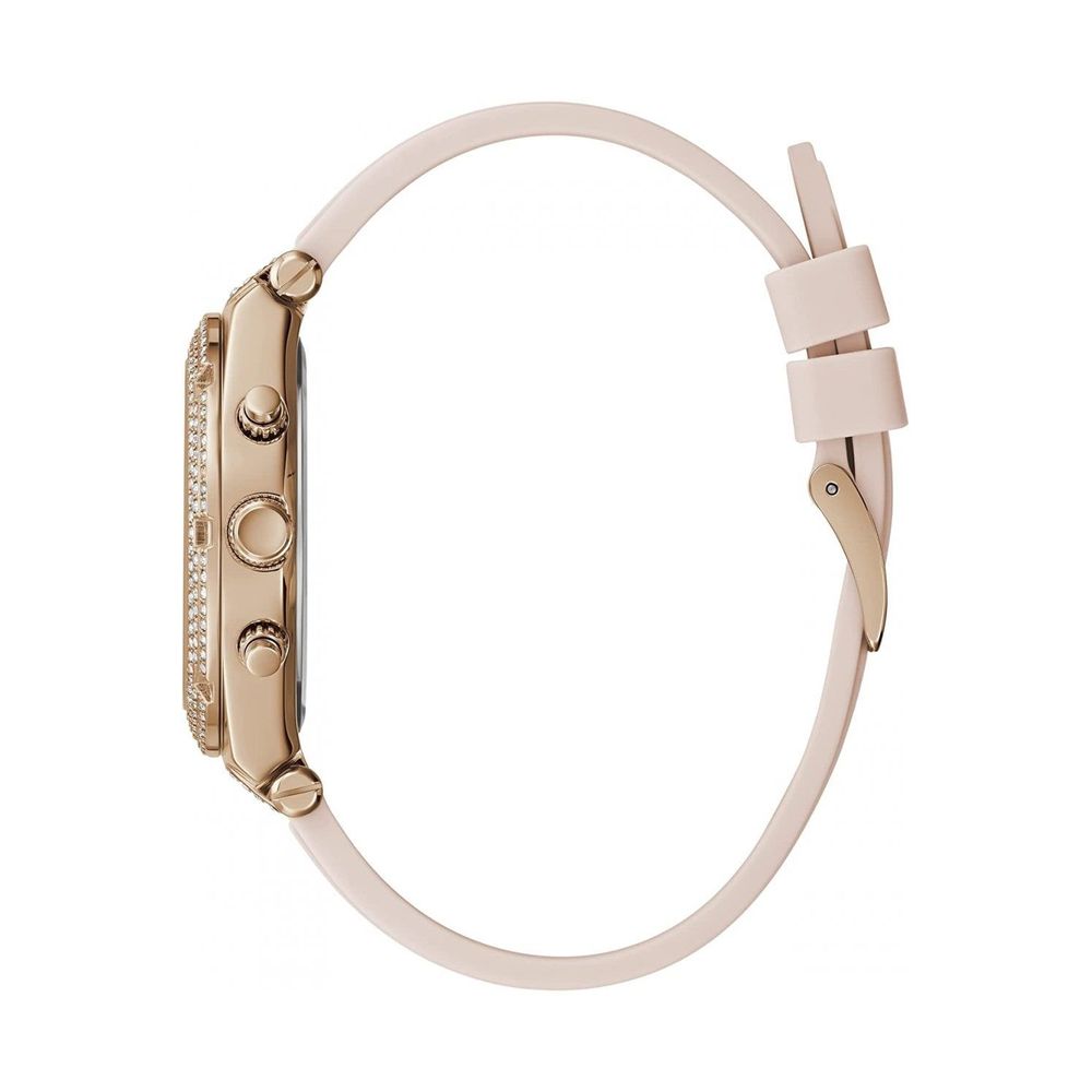 Montre Guess Heiress en silicone doré et rose pour femme