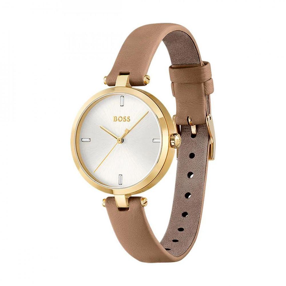 Hugo Boss Beige Leather Watch - Clobber Time Watches