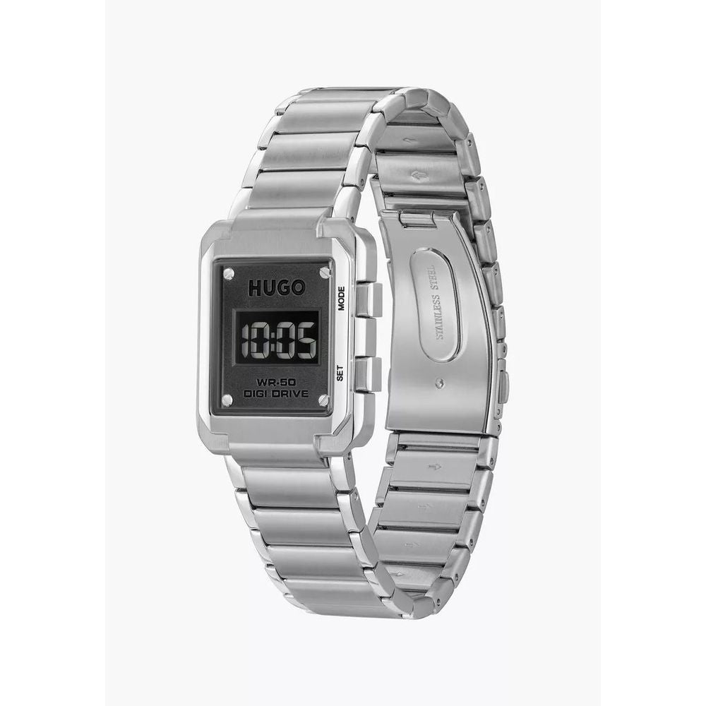 Hugo Boss HU15303 Digital Silver & Black Stainless Steel Unisex Watch