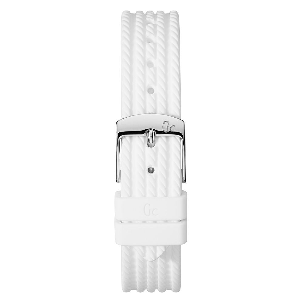 Montre GC Cablechic pour homme en silicone blanc et argent, fabriquée en Suisse