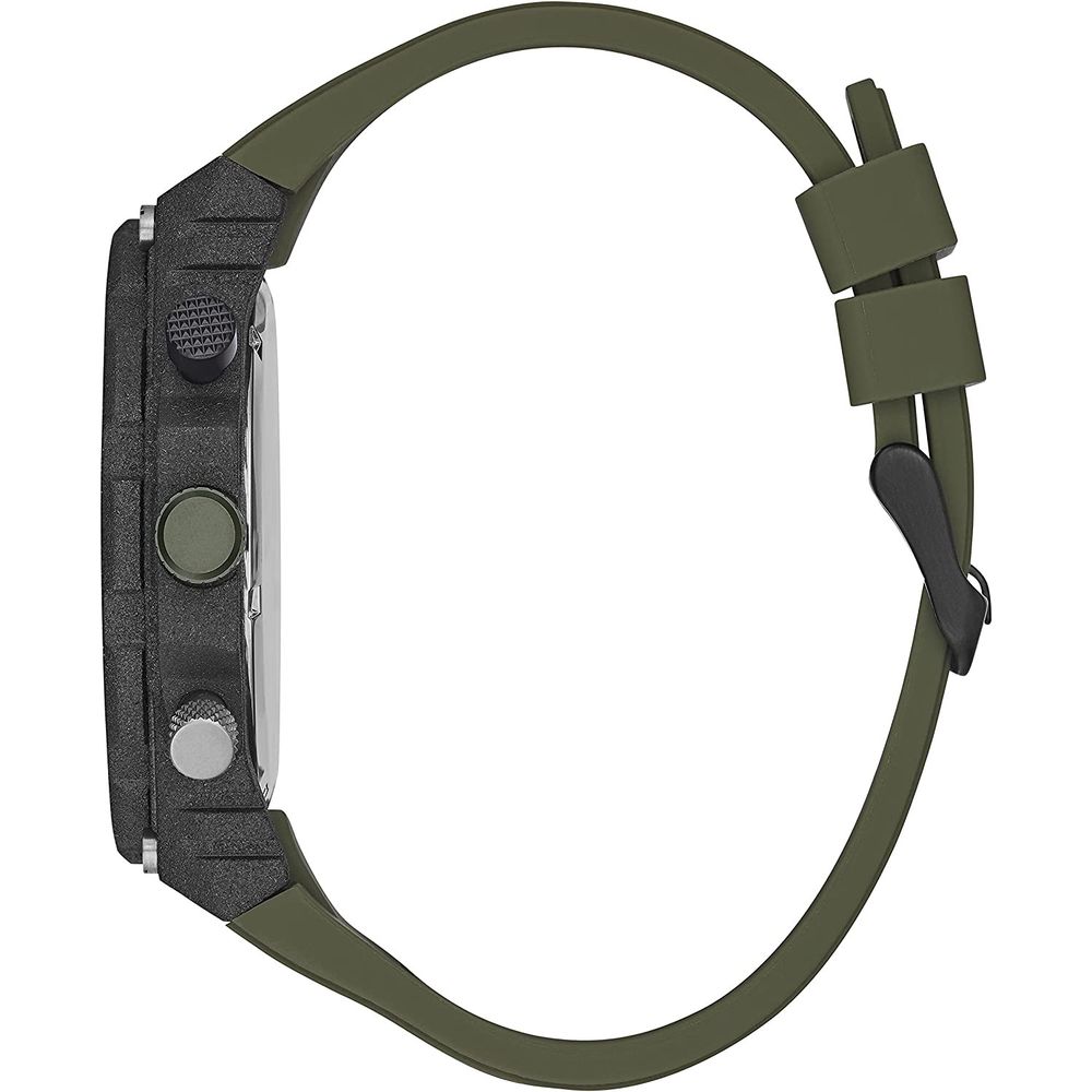 Montre Guess Exposure en silicone noir et vert pour homme