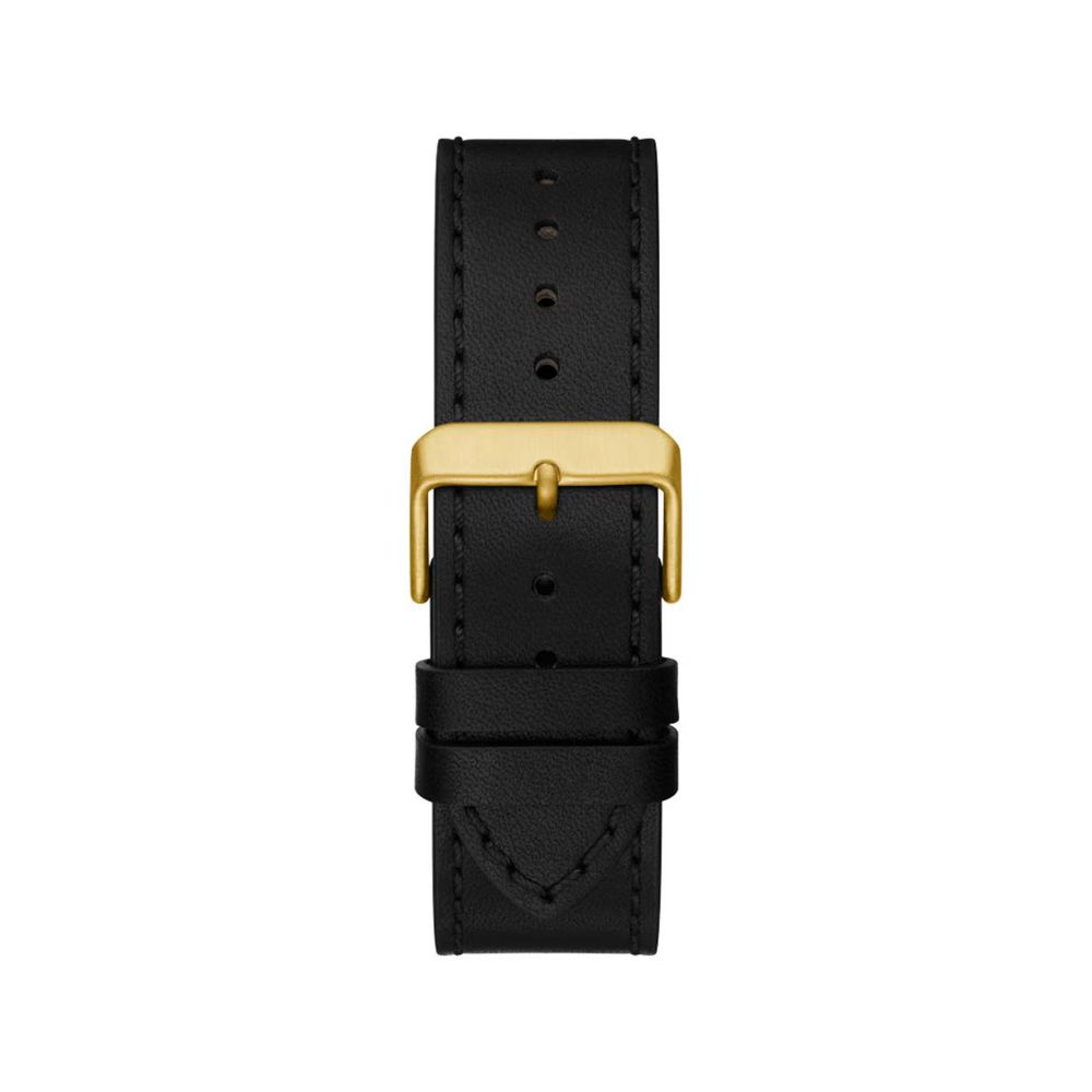 Montre Guess Continental II pour homme en cuir noir et or