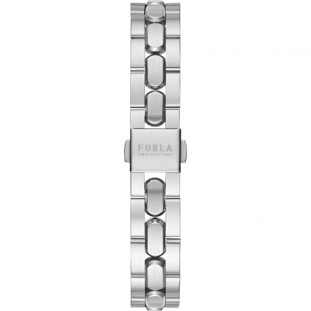 Montre Furla Link Logo en acier inoxydable gris pour femme