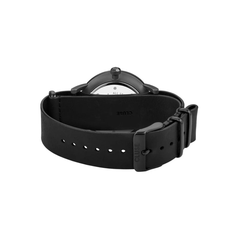 Montre Cluse Aravis pour femme en cuir noir 40 mm