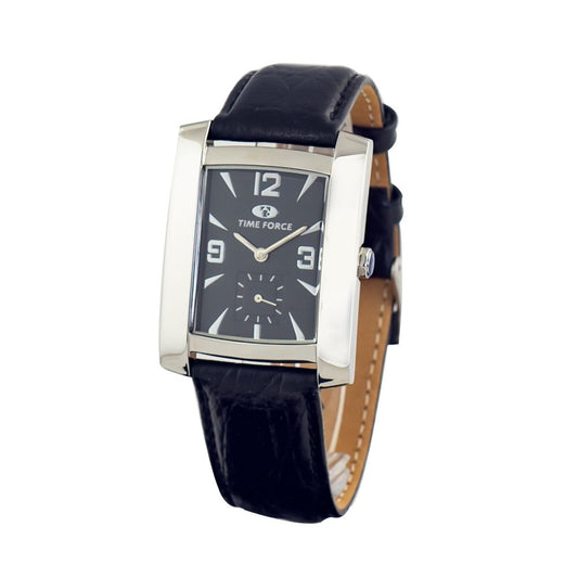 Time Force Black Leather Unisex Watch