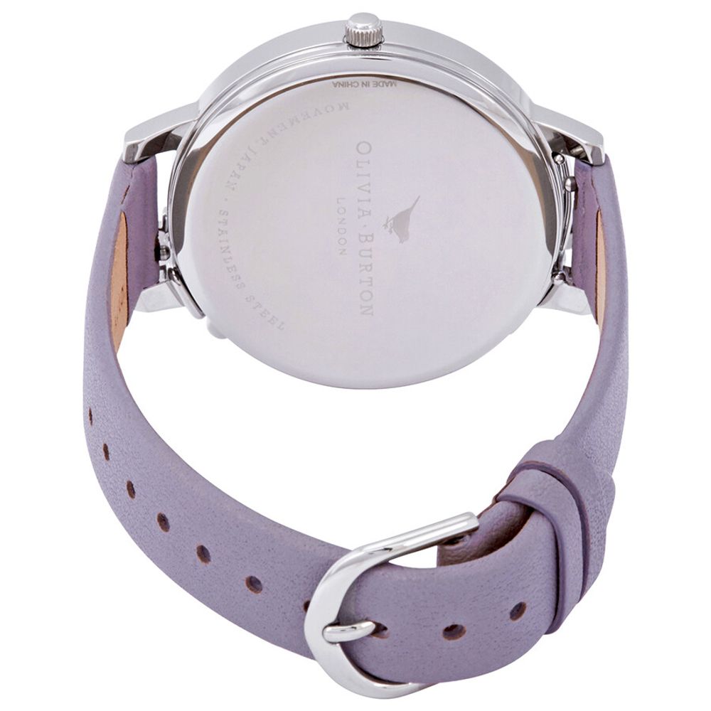 Olivia Burton Box with floral motion Purple Artificial Leather Women's Watch