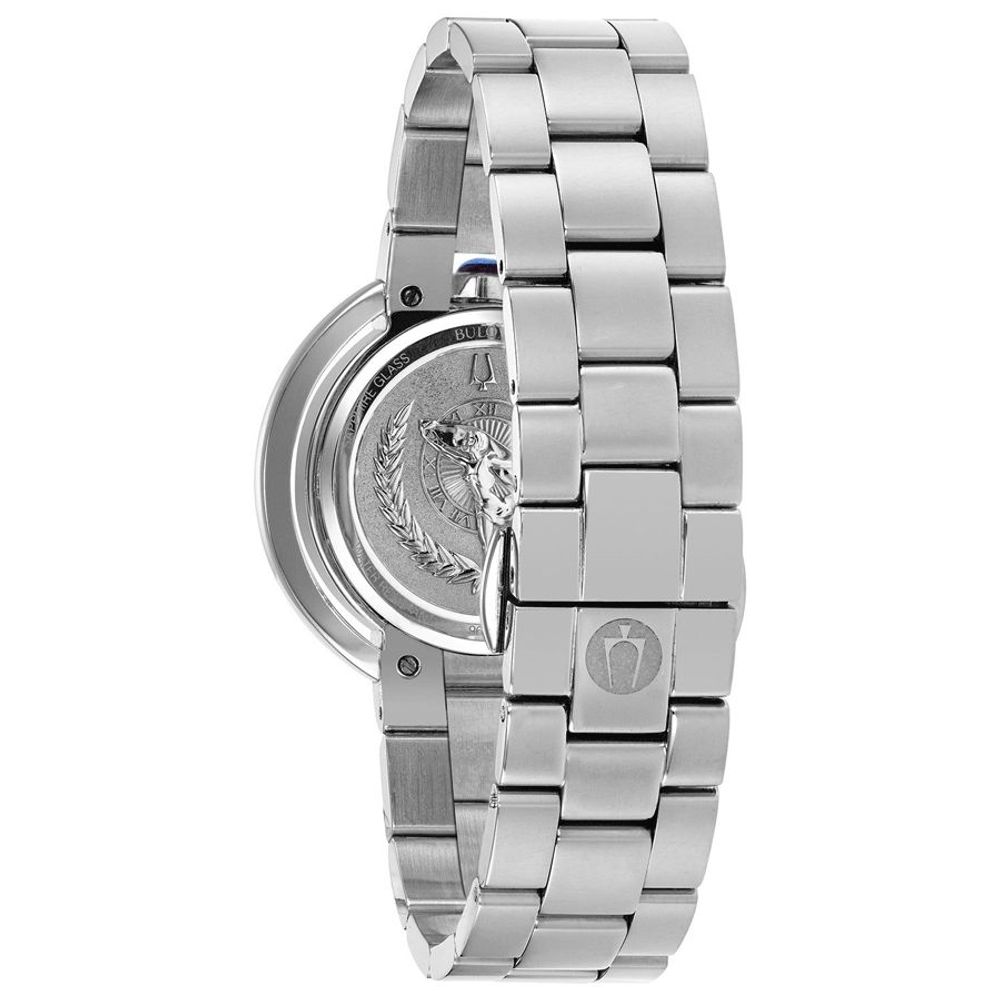 Montre Bulova grise RUBAIYAT en acier inoxydable 35 mm pour femme