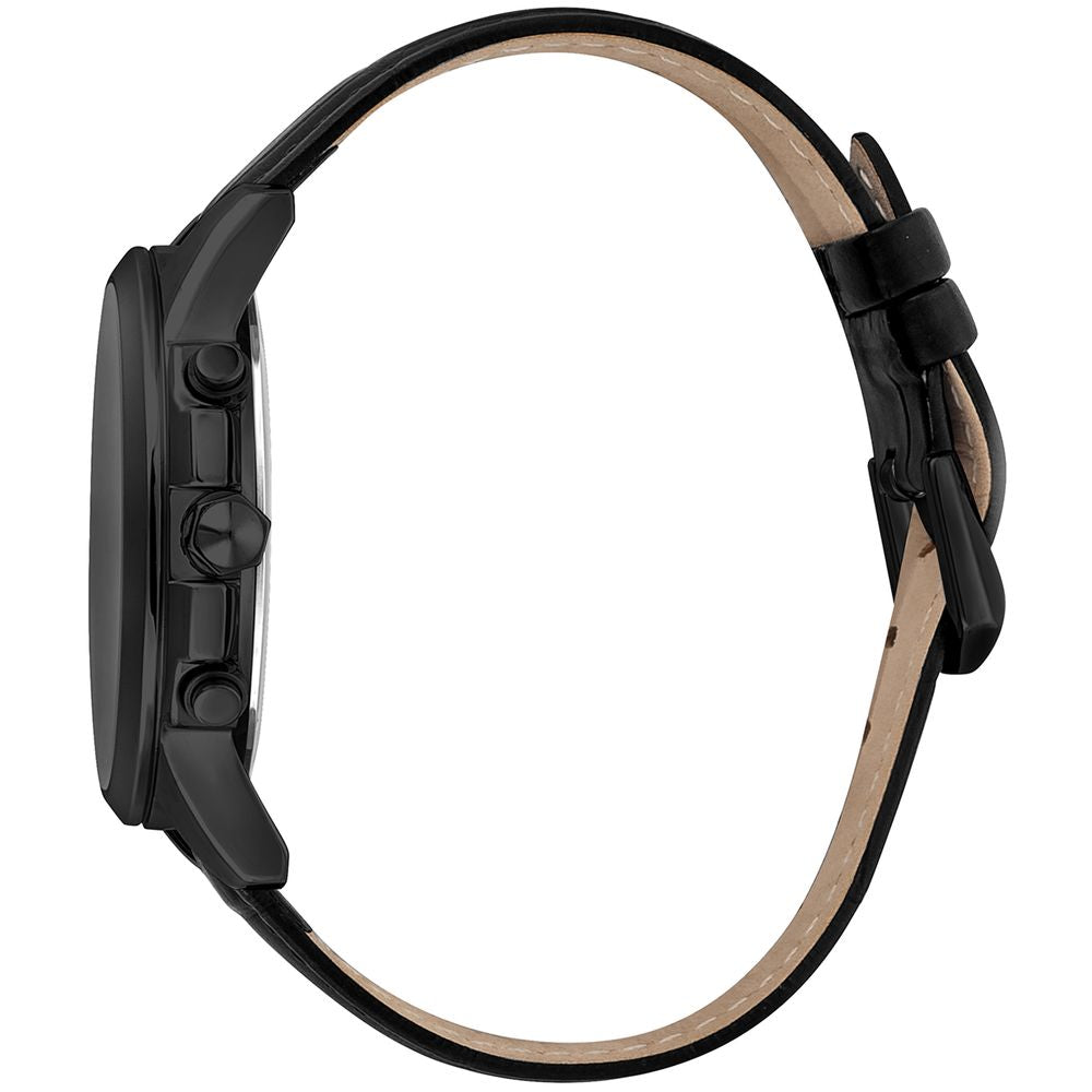 Reloj de vestir de cuero negro Just Cavalli