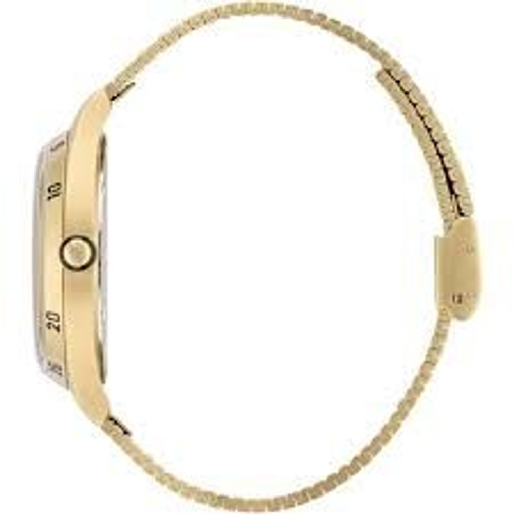 Gold watch with a black background