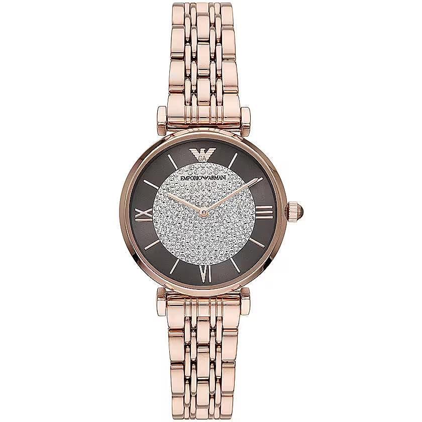 Emporio Armani Elegant Rose Gold-Tone Ladies Watch - Clobber Time Watches