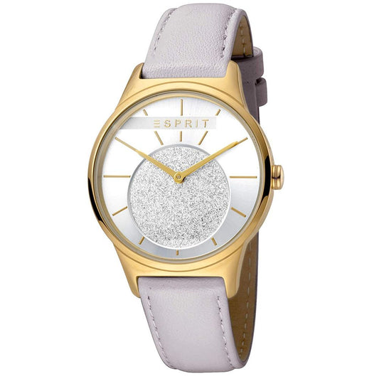 Montre Esprit en cuir blanc