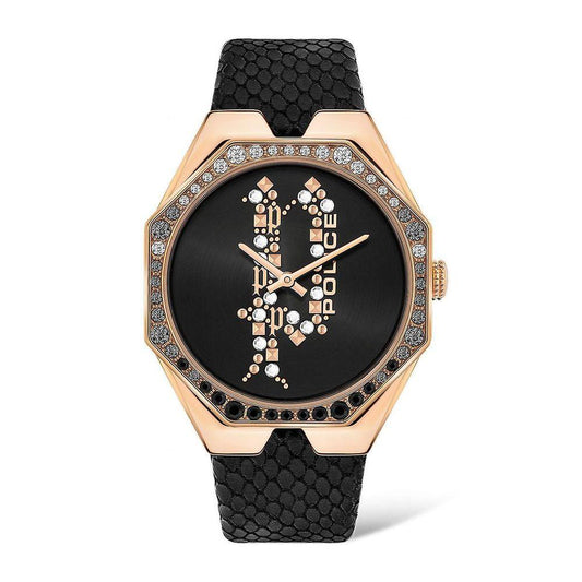 Police Black Leather Watch - Clobber Time Watches