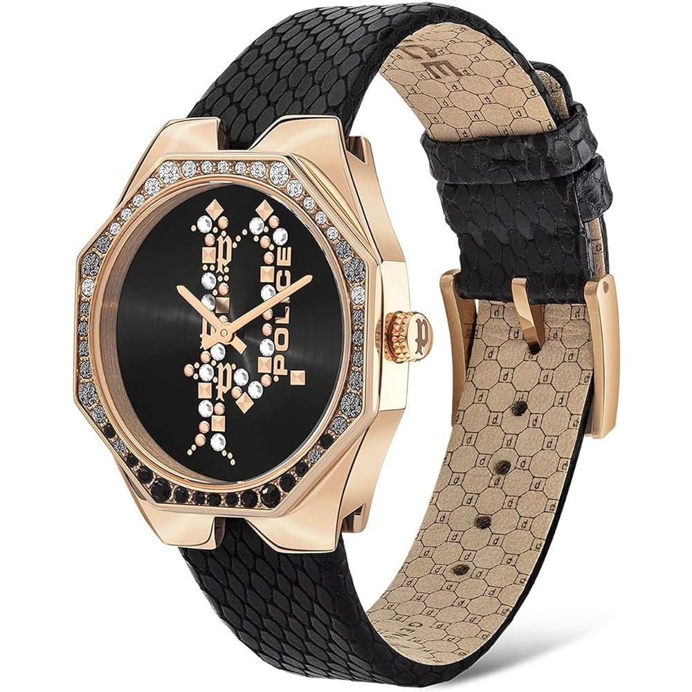 Police Black Leather Watch - Clobber Time Watches