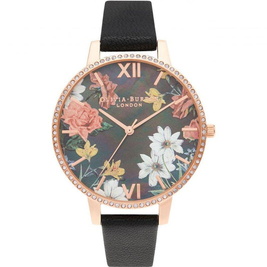 Olivia Burton Black Leather Leather Watch - Clobber Time Watches