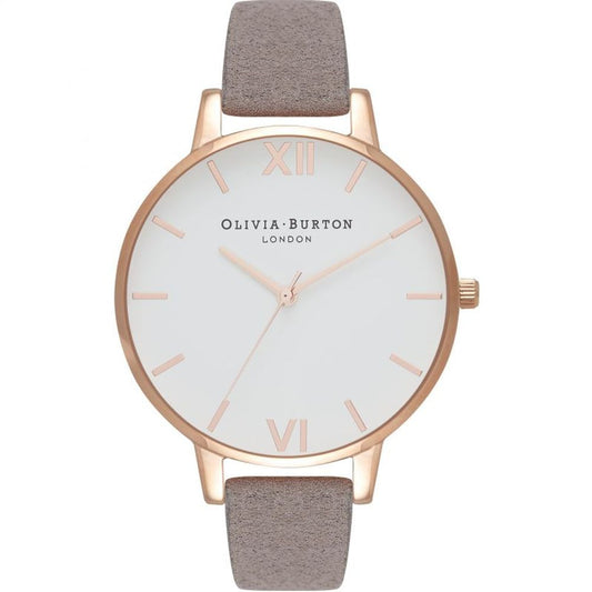 Montre Olivia Burton en cuir synthétique gris
