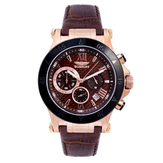 Bobroff Brown Leather Watch - Clobber Time Watches
