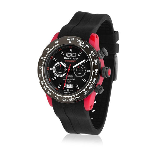 Montre homme Bultaco Ice Generation en caoutchouc polycéramique noir et rouge
