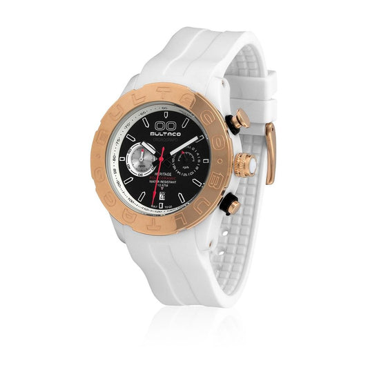 Montre homme Bultaco Ice Sixty Nine en caoutchouc polycéramique noir et blanc