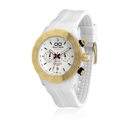 Montre homme Bultaco Ice Ocean en caoutchouc bleu foncé et polycéramique blanc