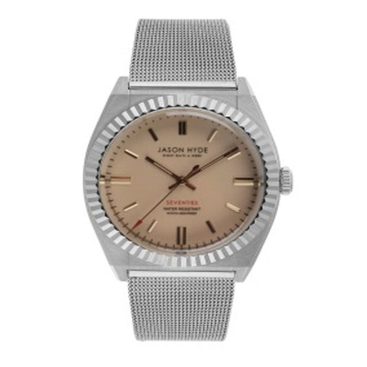 Montre unisexe Jason Hyde en cristal ambré, argent et acier gris