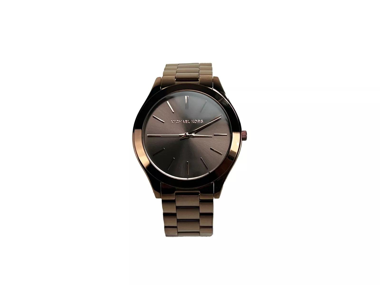 Michael Kors Slim Runway Brown Stainless Steel Watch MK3418 - Clobber Time Watches