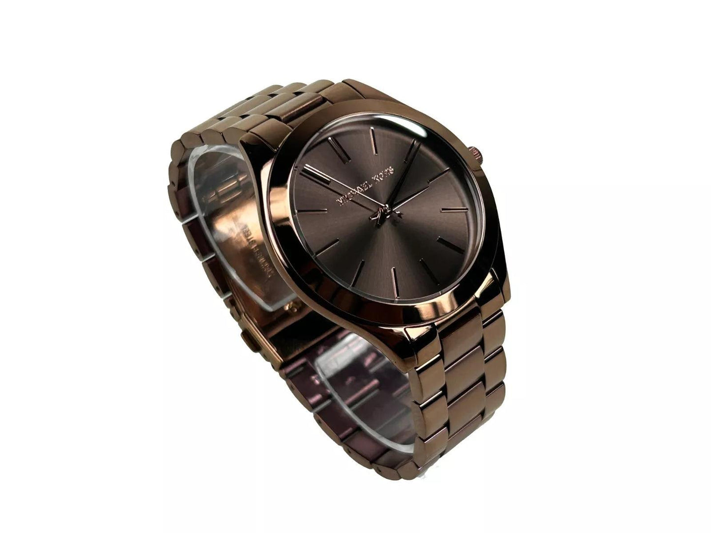Michael Kors Slim Runway Brown Stainless Steel Watch MK3418 - Clobber Time Watches