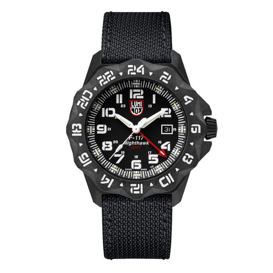 Montre homme Luminox F-117 Nighthawk 44 mm XA.6441 Carbonox GMT en tissu noir