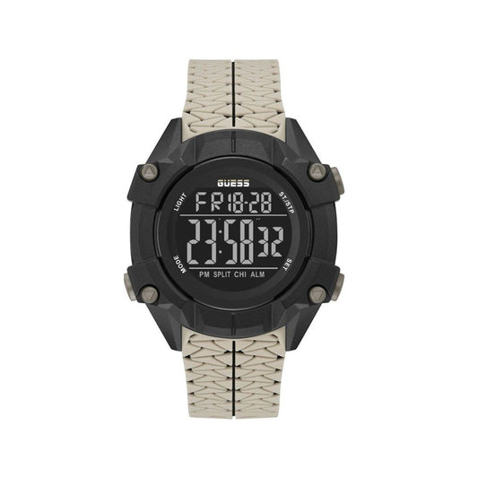 Montre Guess REX Digital Multifonction Synthétique Beige et Noir pour Homme