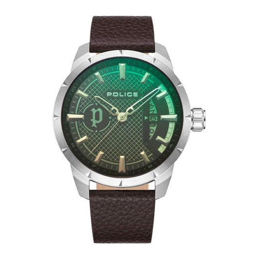Montre Police en cuir marron