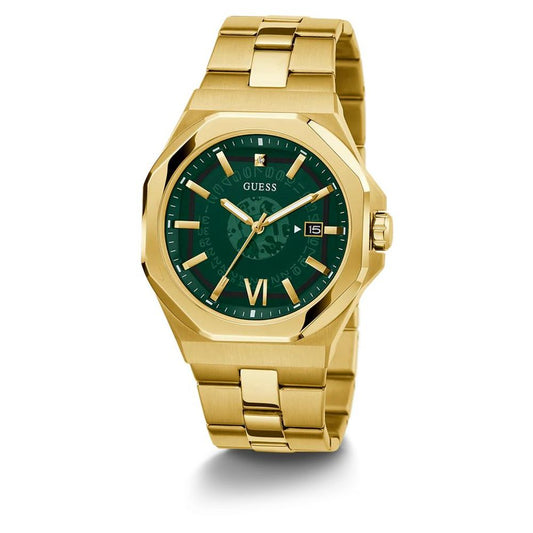Montre Guess Emperor pour femme en acier inoxydable doré et vert