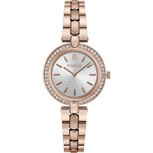 Montre Furla Link en acier inoxydable rose pour femme