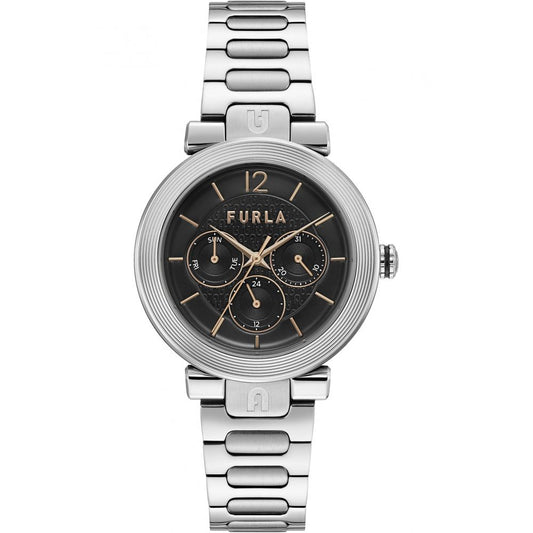 Montre Furla pour femme en acier inoxydable avec cadran gris et noir